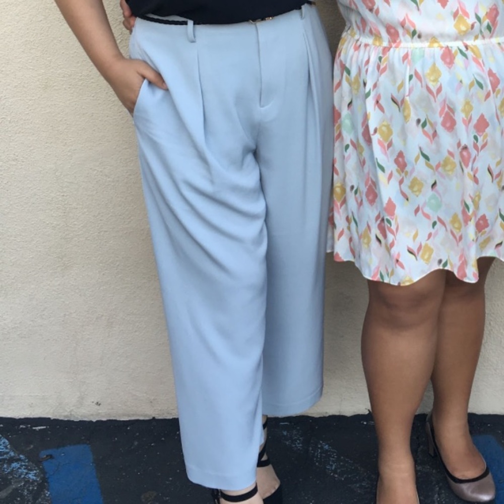 High Waisted Baby Blue Uniqlo Culotte